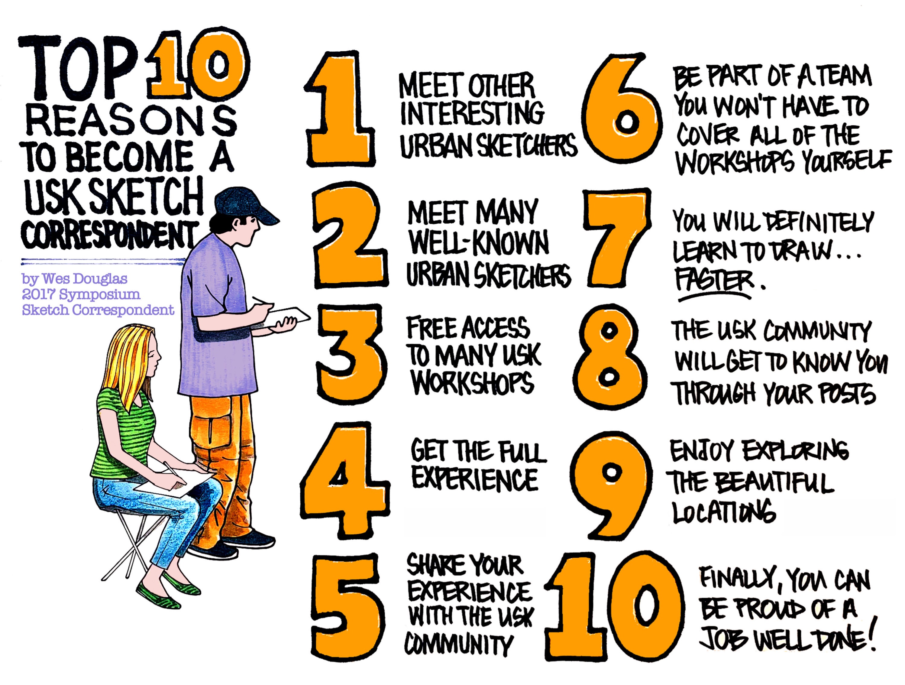 Sketch by Wes Douglas Top 10 Reasons illustration by Wes Douglas